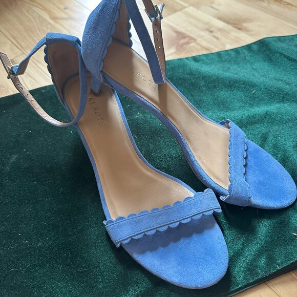 Talbots Leather Robin's Egg Blue 1 Inch ankle strap heels - size 11 - Unworn - Picture 2 of 4